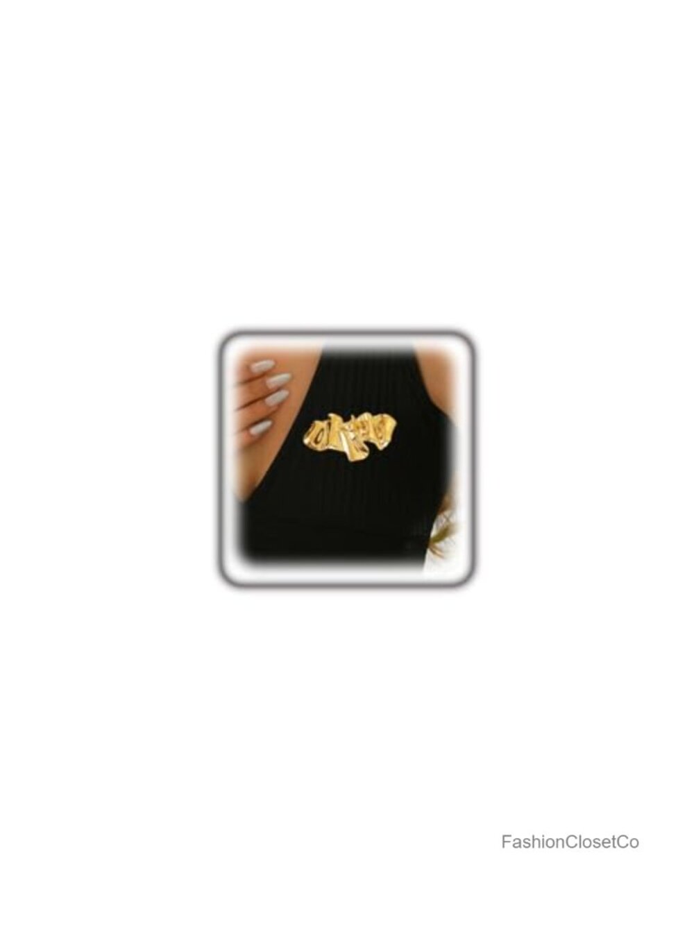 Dainty Gold-Tone Geometric Metal Brooch Lapel Pin for Suits Jackets